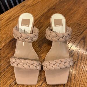 Dolce Vita Tan Braided Sandals with Square Toe